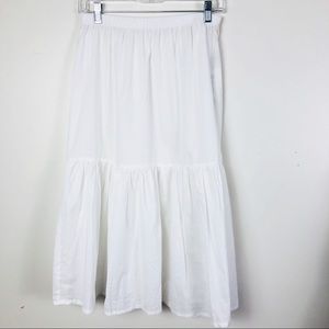 NEW Hand Made White Elastic Waist Midi Skirt